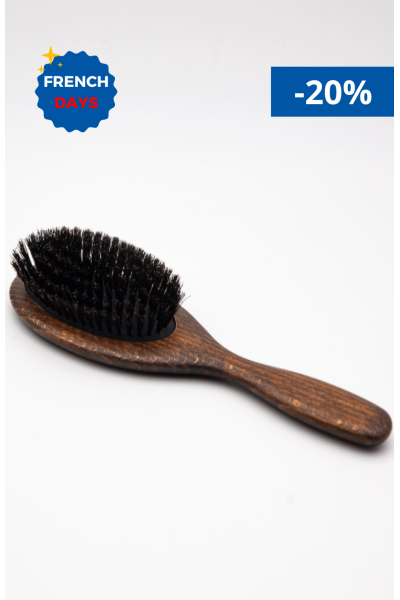 Brosse en poils de sanglier - Stimule la circulation du cuir chevelu