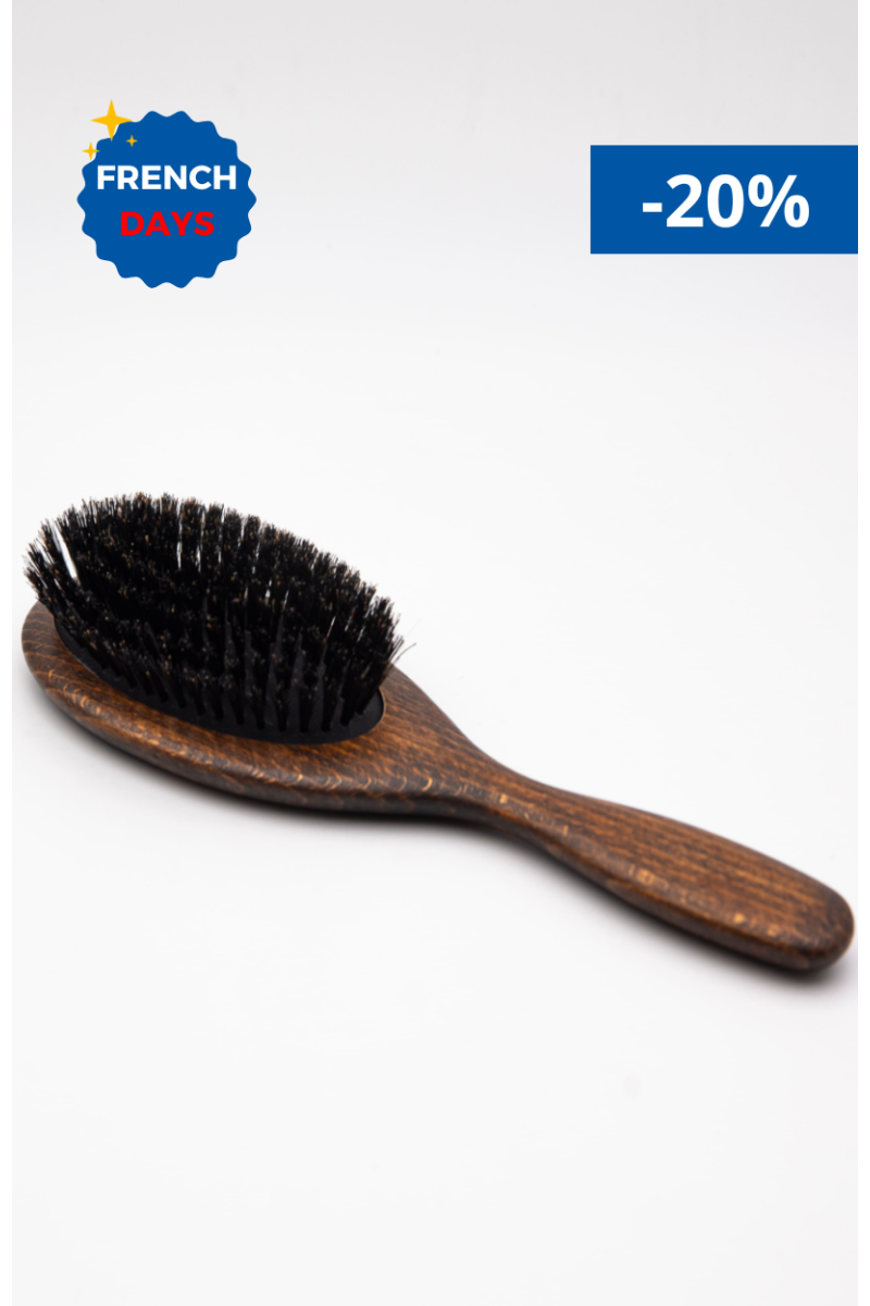 Brosse en poils de sanglier - Stimule la circulation du cuir chevelu Brosse en poils de sanglier - Stimule la circulation du cuir chevelu