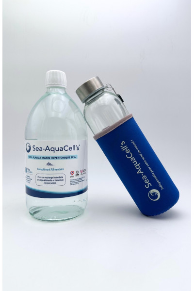 Pack Sea-Aquacell's - 1x 1L Hypertonique + 1 gourde en verre