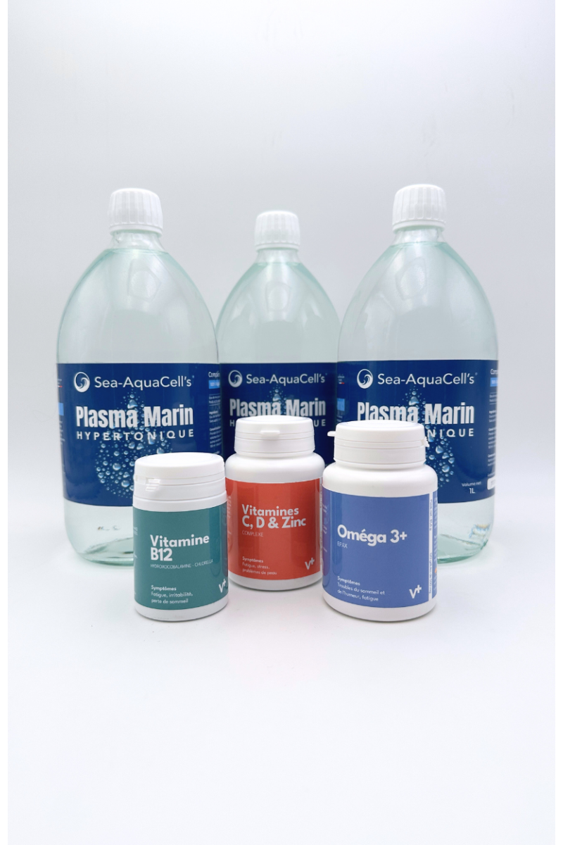 Pack Performance - Eau de Mer Hypertonique, Vitamine B12, Oméga 3+, complexe C+D+Zinc